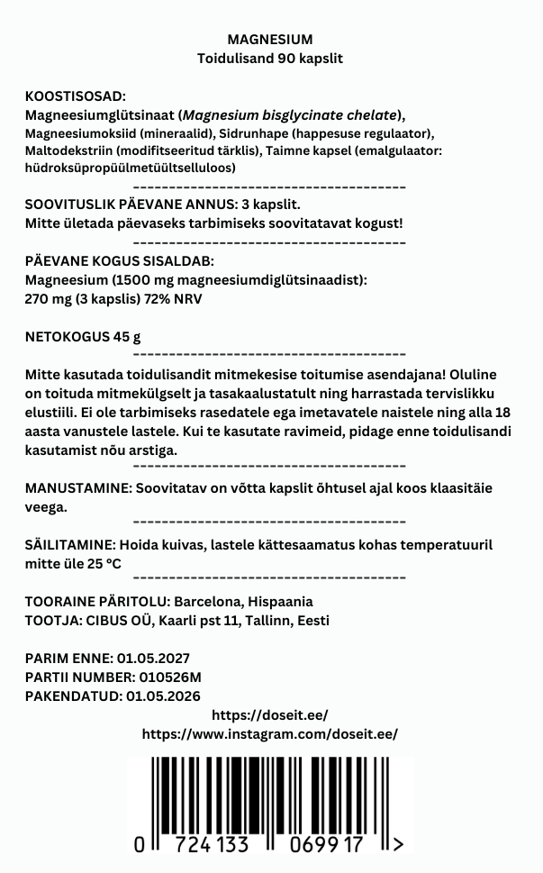 DOSEIT MAGNEESIUM
